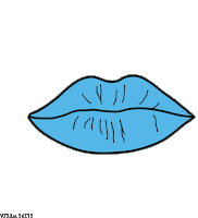 Gif animé bouche bleue